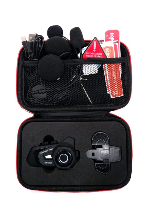 Knmaster KN6100 Motosiklet Kask İnterkom Bluetooth Intercom Kulaklık Seti - Görsel 3
