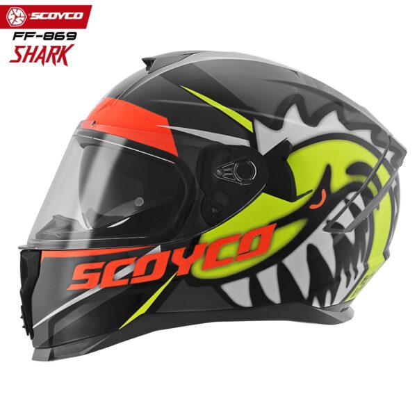 Scoyco 869 Shark Tam Kapalı Motosiklet Kaskı - Görsel 2