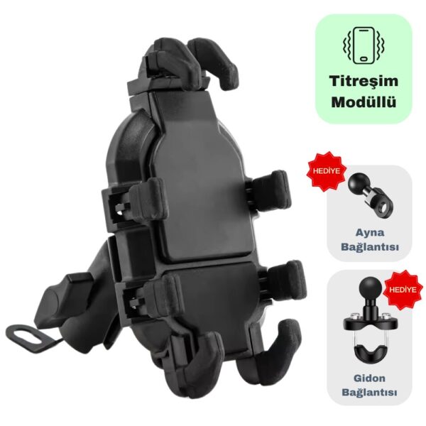 TANYU FP400 Titreşim Engelleyicili Tüm Motosikletlere Uyumlu Telefon Tutucu