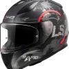 LS2 RAPIP 2 CIRCLE MAT SİYAH-KIRMIZI KASK