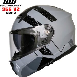 MTS 966 V2 ÇENE AÇILIR KASK GRİ