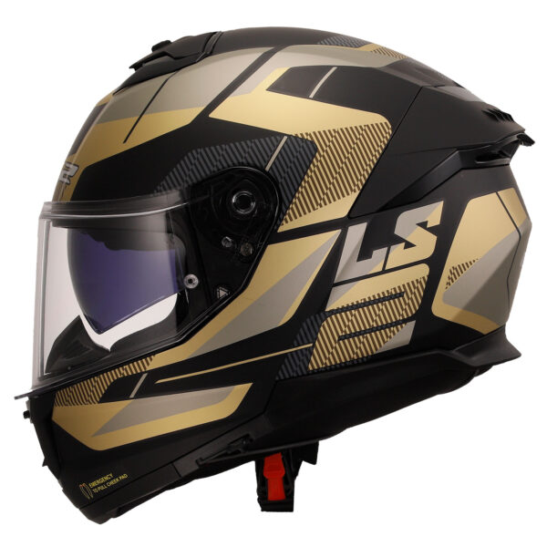 LS2 STREAM 2 ROAD MAT SİYAH-GOLD-GRİ KASK - Görsel 2
