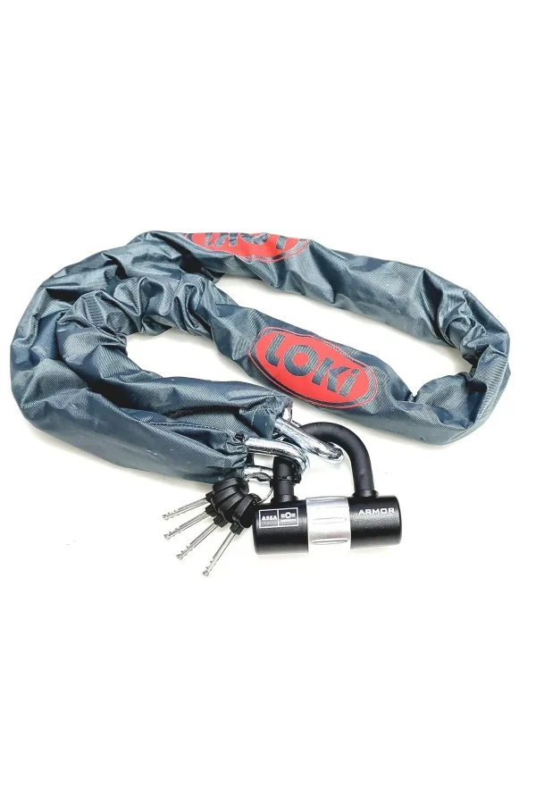 Armor LOKİ 12 Mm Kalınlık 1.50 Metre Motosiklet Scooter  Zincir Kilit U Bar