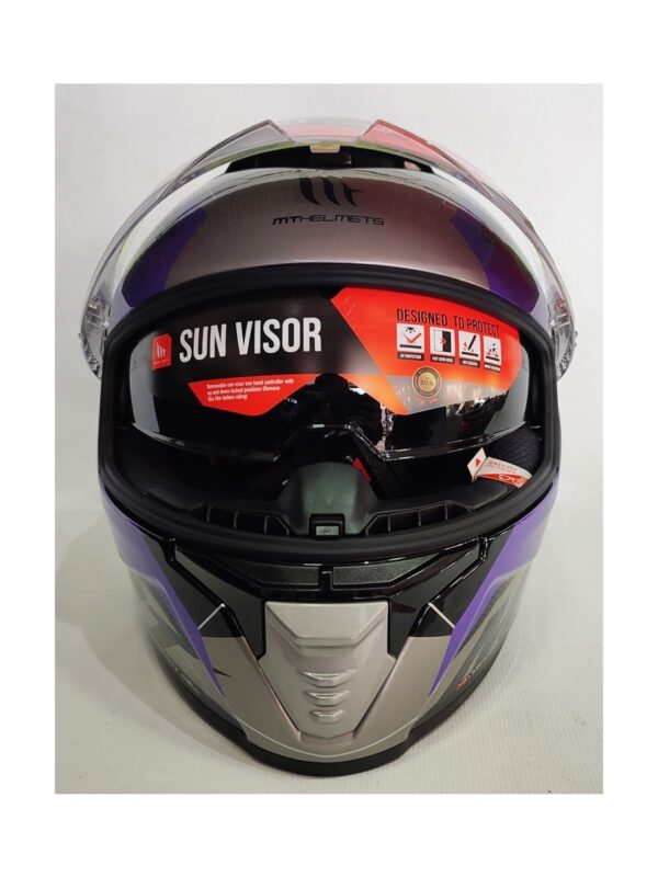 MT HELMETS THUNDER 4 SV VAILANT B2 PARLAK GRİ FULLFACE MOTOSİKLET KASKI - Görsel 3