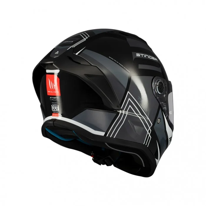MT HELMETS STINGER 2 TRON B12 PARLAK SİYAH-GRİ 3 MT HELMETS STINGER 2 TRON B12 PARLAK SİYAH-GRİ - Görsel 3
