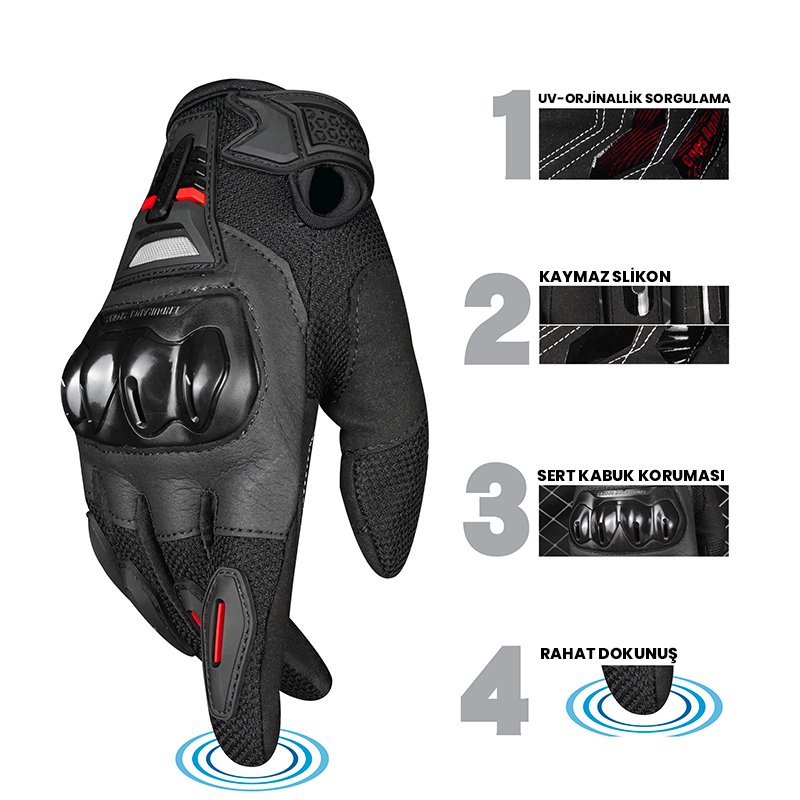 ONES AGAIN MG07 MOTOSİKLET ELDİVENİ - SİYAH 2 ONES AGAIN MG07 MOTOSİKLET ELDİVENİ - SİYAH - Görsel 2